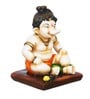 Lord Ganesha White Polyresin Idol