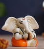 Lord Ganesha White Polyresin Idol
