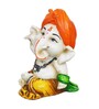 Lord Ganesha White Polyresin Idol