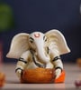 Lord Ganesha White Polyresin Idol
