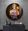 Lord Hanuman Ji And Neem Karoli Baba Acrylic Round Wall Art