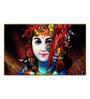 Lord Krishna With Peacock Multicolour Canvas Art Print