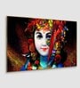Lord Krishna With Peacock Multicolour Canvas Art Print