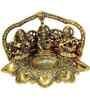 Lord Lakshmi Ganesha Saraswati Idol with attached Diya stand for Home Decor Gift Item Decorative Showpiece