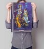 Lord Radha Krishna Painting, Religious Wall Art Print 5D/3D Poster for Home