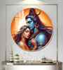Lord Shiva And Goddess Parvati Acrylic Round Wall Art