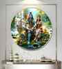 Lord Shiva And Shakti Acrylic Round Wall Art
