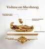 Golden Lord Vishnu Brass Idol on Sheshnag with Shivling and Brahma ji