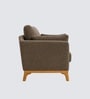 Lorentz Walnut Finish Boucle Fabric Lounge Chair In  Brown Colour