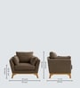 Lorentz Walnut Finish Boucle Fabric Lounge Chair In  Brown Colour