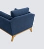 Lorentz Walnut Finish Boucle Fabric Lounge Chair In Blue Colour Lorentz Walnut Finish Boucle Fabric Lounge Chair In Blue Colour