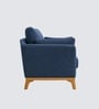 Lorentz Walnut Finish Boucle Fabric Lounge Chair In Blue Colour Lorentz Walnut Finish Boucle Fabric Lounge Chair In Blue Colour