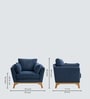 Lorentz Walnut Finish Boucle Fabric Lounge Chair In Blue Colour Lorentz Walnut Finish Boucle Fabric Lounge Chair In Blue Colour