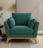Lorentz Walnut Finish Boucle Fabric Lounge Chair In Green Colour