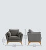 Lorentz Walnut Finish Boucle Fabric Lounge Chair In Grey Colour Lorentz Walnut Finish Boucle Fabric Lounge Chair In Grey Colour
