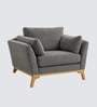 Lorentz Walnut Finish Boucle Fabric Lounge Chair In Grey Colour Lorentz Walnut Finish Boucle Fabric Lounge Chair In Grey Colour