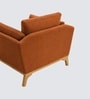 Lorentz Walnut Finish Boucle Fabric Lounge Chair In Orange Colour