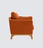 Lorentz Walnut Finish Boucle Fabric Lounge Chair In Orange Colour
