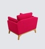 Lorentz Walnut Finish Boucle Fabric Lounge Chair In Red Colour Lorentz Walnut Finish Boucle Fabric Lounge Chair In Red Colour