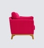 Lorentz Walnut Finish Boucle Fabric Lounge Chair In Red Colour Lorentz Walnut Finish Boucle Fabric Lounge Chair In Red Colour