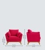 Lorentz Walnut Finish Boucle Fabric Lounge Chair In Red Colour Lorentz Walnut Finish Boucle Fabric Lounge Chair In Red Colour