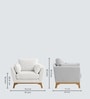 Lorentz Walnut Finish Boucle Fabric Lounge Chair In White Colour Lorentz Walnut Finish Boucle Fabric Lounge Chair In White Colour