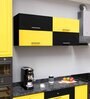 Lorenzo Engineered wood Wall Mounted Kitchen Cabinet (Black & Yellow)