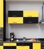 Lorenzo Engineered wood Wall Mounted Kitchen Cabinet (Black & Yellow)