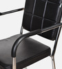 Lorenzo Leatherette Guest Chair in Black Colour