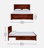 Lorenzo Sheesham Wood Queen Size Bed in Scratch Resistant Honey Oak Finish With Drawer Storage