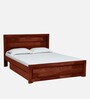Lorenzo Sheesham Wood Queen Size Bed in Scratch Resistant Honey Oak Finish With Drawer Storage