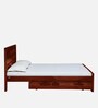 Lorenzo Sheesham Wood Queen Size Bed in Scratch Resistant Honey Oak Finish With Drawer Storage