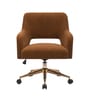 Lotsee Boucle Fabric Guest Chair In Brown Colour