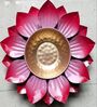 Lotus 12 Inch Metal Urli (Pink & Gold)