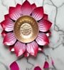 Lotus 12 Inch Metal Urli (Pink & Gold)