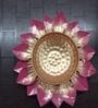 Lotus 12 Inch Metal Urli (Pink & Gold)