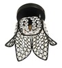Lotus Black Metal & Crystal Ceiling Flush Mount Light