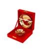 Lotus Small Golden Brass P Plate with Diya
