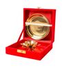 Lotus Small Golden Brass P Plate with Diya