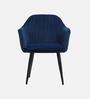 Lotus Fabric Arm Chair In Blue Colour