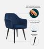 Lotus Fabric Arm Chair In Blue Colour