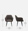 Lotus Fabric Arm Chair In Grey Colour