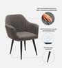 Lotus Fabric Arm Chair In Grey Colour