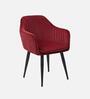 Lotus Fabric Arm Chair In Wine Red Colour