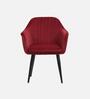 Lotus Fabric Arm Chair In Wine Red Colour