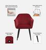Lotus Fabric Arm Chair In Wine Red Colour