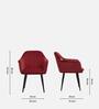 Lotus Fabric Arm Chair In Wine Red Colour