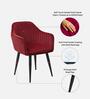 Lotus Fabric Arm Chair In Wine Red Colour
