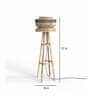 Blue Bamboo Shade Tripod Floor Lamp With Bamboo Base
