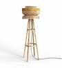 Prato Yellow Bamboo Shade Tripod Floor Lamp With Bamboo Base